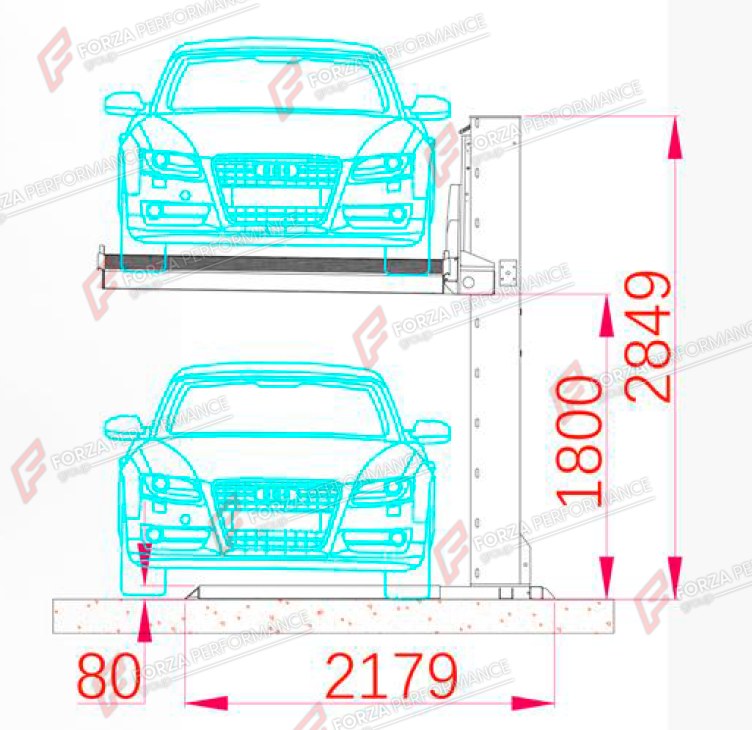 SPL-2 Single-Post Garage Parking Lift - Car Stacker, 2,000 kg - elevador de una columna / élévateur une colonne
