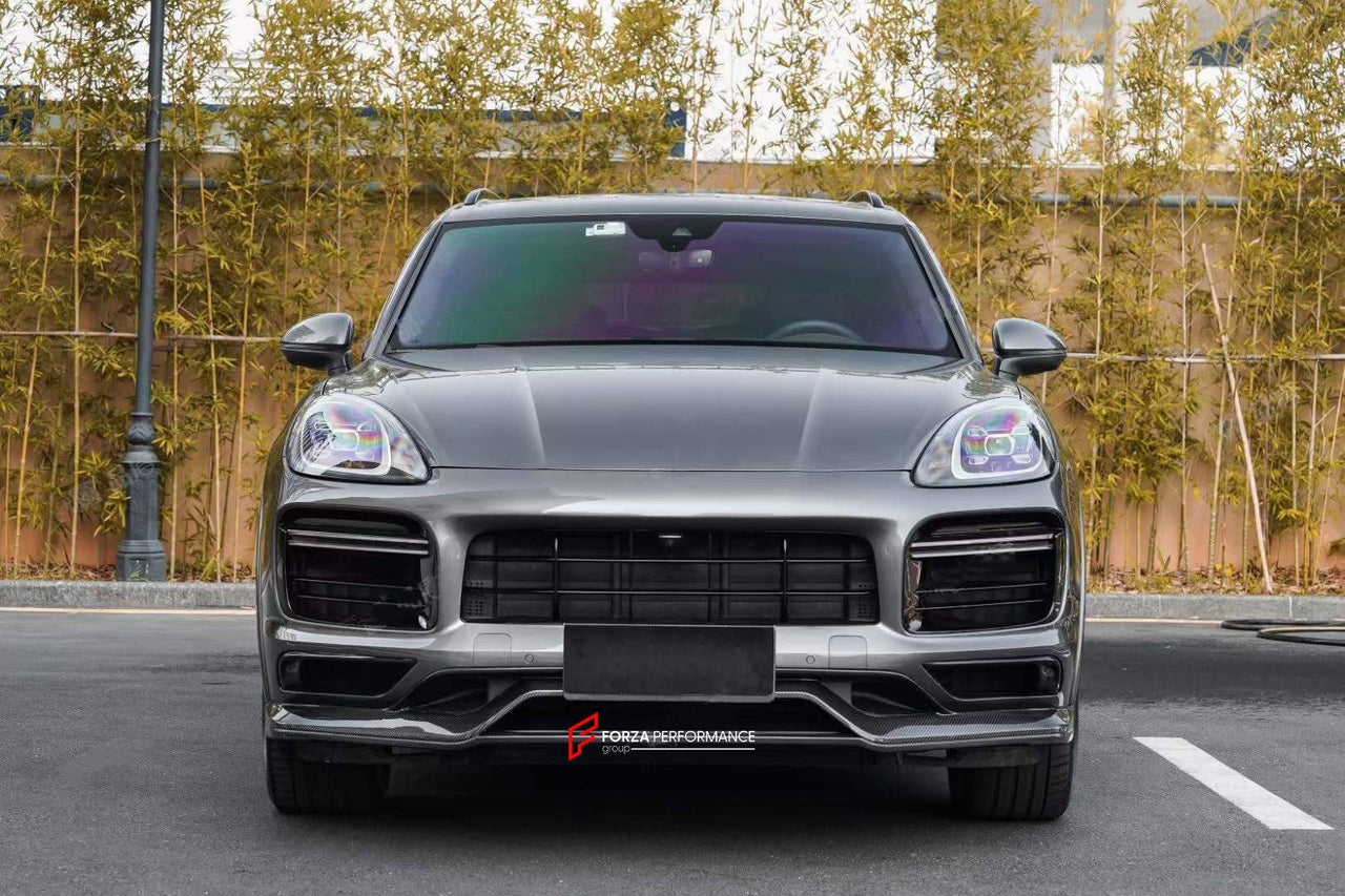 CARBON FRONT LIP REAR DIFFUSER SPORT DESIGN STYLE FOR PORSCHE CAYENNE 2018-2023