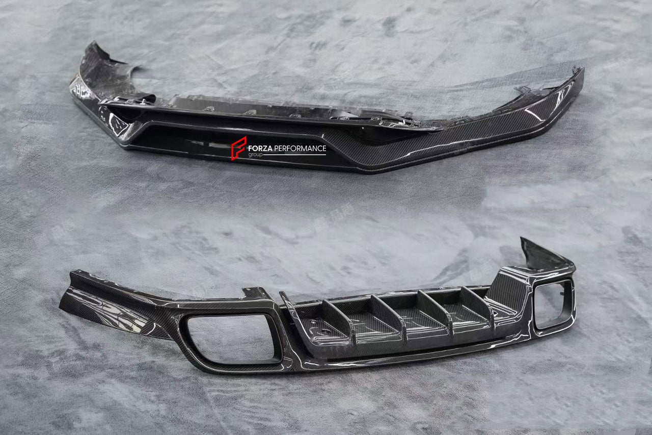 CARBON FRONT LIP REAR DIFFUSER SPORT DESIGN STYLE FOR PORSCHE CAYENNE 2018-2023