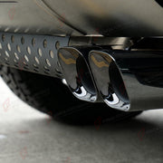 SQUARE QUAD EXHAUST TIPS WITH CENTER MESH for LAND ROVER DEFENDER 90 110 130 L663 2020+
Set includes:

Square Quad Exhaust Tips
Center Mesh Grille Panel
Material: Stainless Steel

NOTE: Professional installation is required.