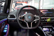 STEERING WHEEL with PADDLE SHIFTERS for BMW 5 SERIES G60 G68 2024+ M5 G90 G99 2025+

Contact us and we will make any design of steering wheel for your car with any your suggestions.

Set includes:

Steering Wheel

Features:

Bolt-on and PLUG and PLAY
Our material is: harmless, light, durable, and vibration-absorbing

For an extra cost:


LCD Display
Airbag
Airbag Cover
Shift Paddles
Any Color of Stitching
Any Material Such as Alcantara, Carbon, Leather
Heating and Vibration Function
Full Customization accor