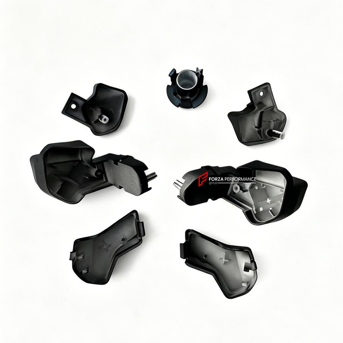 STEERING WHEEL TURN SIGNAL HEADLIGHT AND WIPER BUTTONS SET for FERRARI 458 488 F12 CALIFORNIA T FF ROMA 2009 - 2023
Set includes:

Left Turn Signal Switch
Right Turn Signal Switch
Headlight Switch
Wiper Switch
Switch Housing Assemblies
Complete 7-Piece Set
Material: Plastic

NOTE: Professional installation is required.