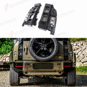 TAIL LIGHTS for LAND ROVER DEFENDER 90 110 130 L663 2020+
Set includes:

Tail Lights
Material: ABS

NOTE: Professional installation is required.