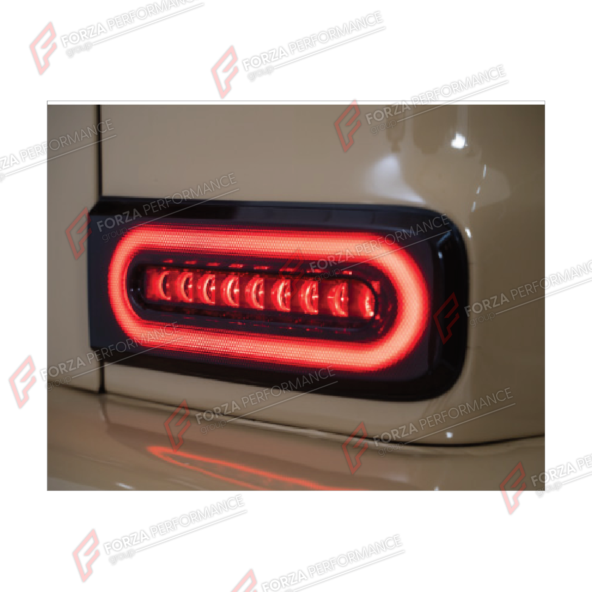 TAIL LIGHTS for MERCEDES-BENZ G-CLASS W464 G63 G350 G350D G400D G500 G550 2019 - 2024 FORZA PERFORMANCE custom fit Sport Style

Set includes:
Tail Lights With Waterflowing Function

Material: Plastic

NOTE: Professional installation is required.