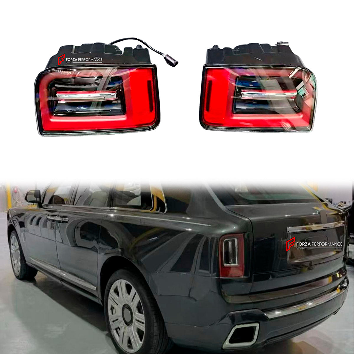 Tail Lights for Rolls Royce Cullinan Series II Facelift 2025+
Set includes:

Tail Lights
Material: Plastic

NOTE: Professional installation is required.