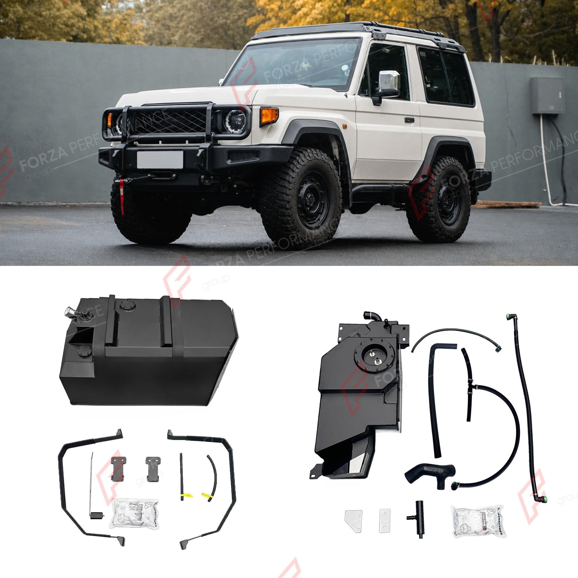 COMBO LONG RANGE FUEL TANK SYSTEM KIT 168L, +78L (EXTRA 21 GAL) EXTENDED RANGE for TOYOTA LAND CRUISER LC71 2.8T DIESEL 2007+
