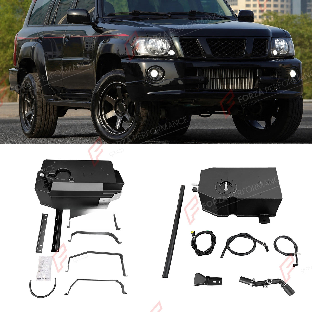 COMBO LONG RANGE FUEL TANK SYSTEM KIT 204L, +109L (EXTRA 29 GAL) EXTENDED RANGE for NISSAN PATROL Y61 4.8L PETROL 2003+
