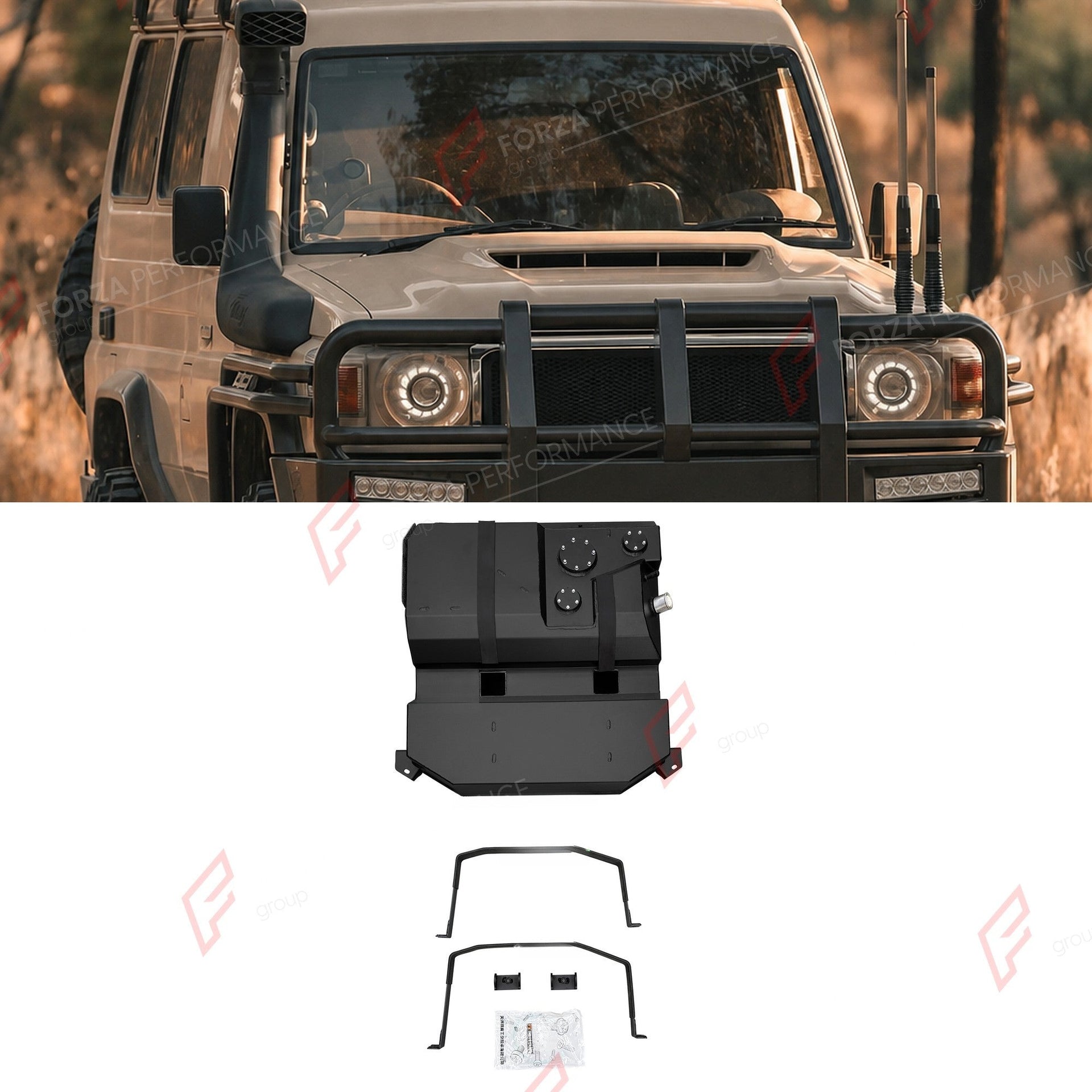 AUXILIARY LONG RANGE FUEL TANK SYSTEM 155L (EXTRA 41 GAL) EXTENDED RANGE for TOYOTA LAND CRUISER LC78 4.0L GASOLINE 2015+