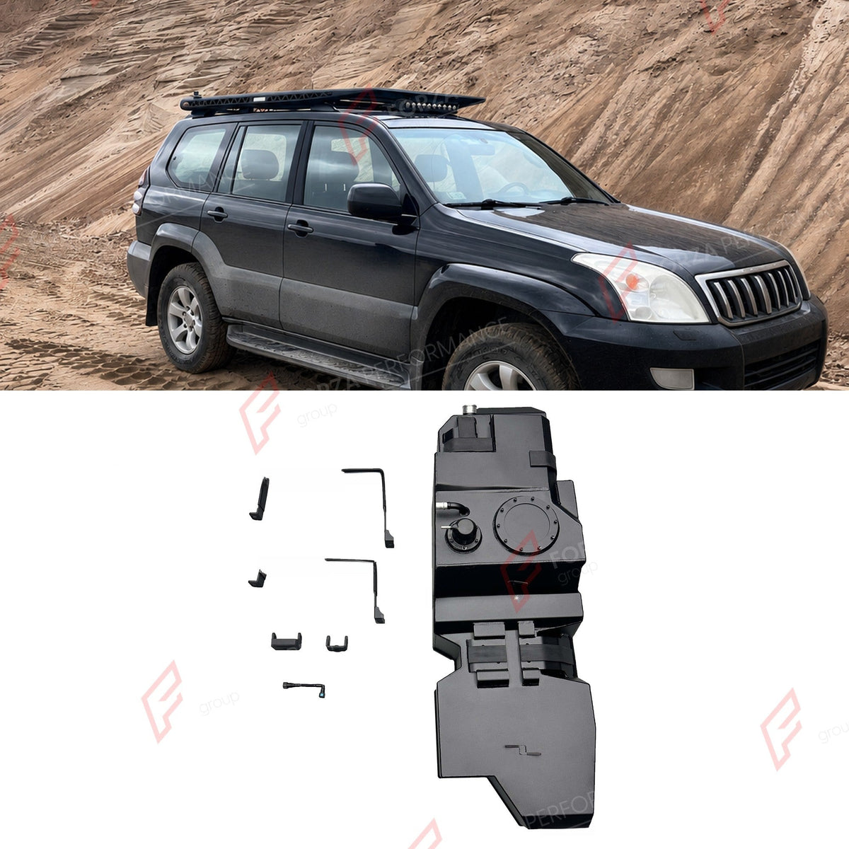 REPLACEMENT LONG RANGE FUEL TANK SYSTEM 120L, +33L (EXTRA 9 GAL) EXTENDED RANGE for TOYOTA LAND CRUISER PRADO LC120 2.7L PETROL 2003-2009