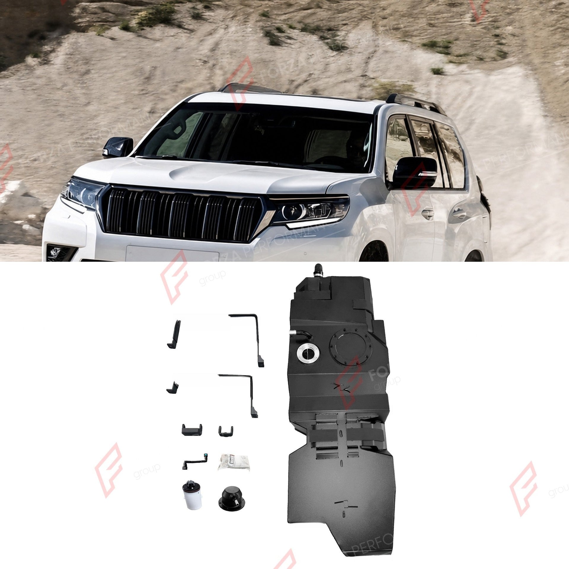 REPLACEMENT LONG RANGE FUEL TANK SYSTEM 120L, +33L (EXTRA 9 GAL) EXTENDED RANGE for TOYOTA LAND CRUISER PRADO LC150 2.8T DIESEL 2010-2024