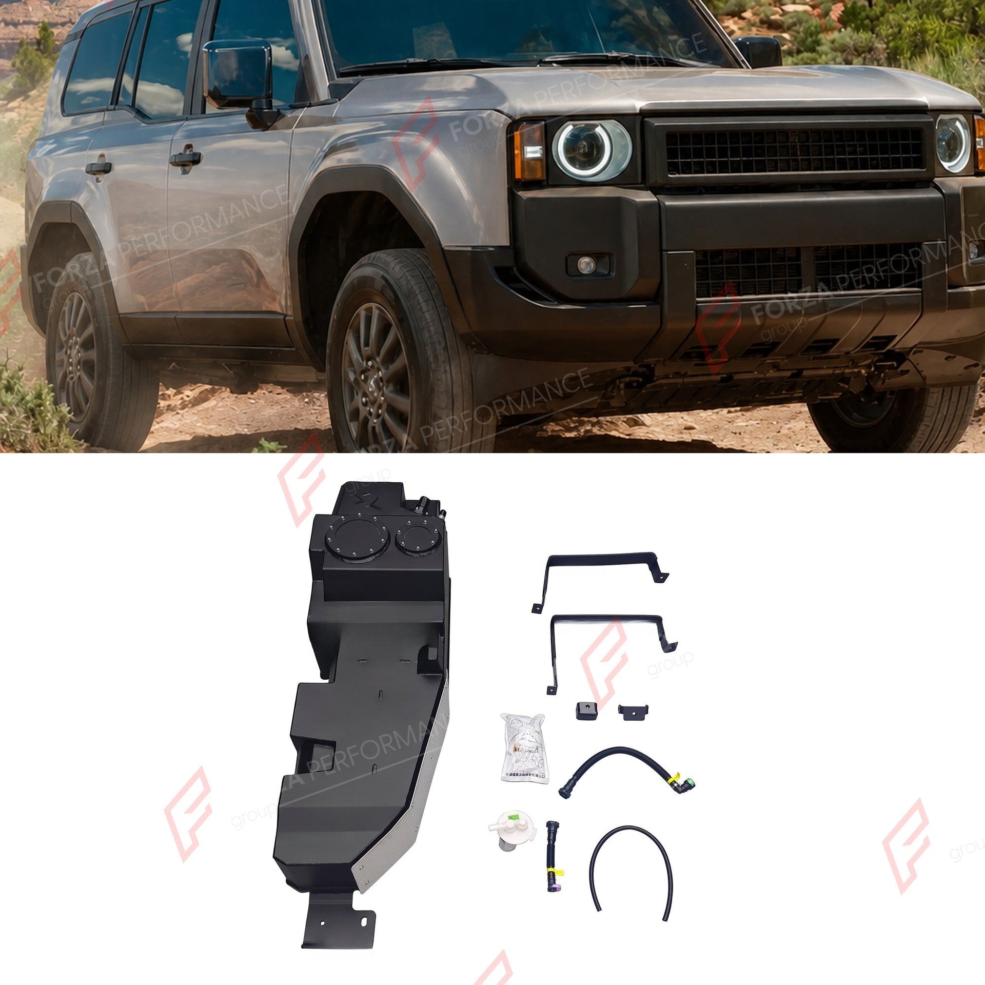 REPLACEMENT LONG RANGE FUEL TANK SYSTEM 110L, +42L (EXTRA 11 GAL) EXTENDED RANGE for TOYOTA LAND CRUISER PRADO LC250 2.8T DIESEL 2023+