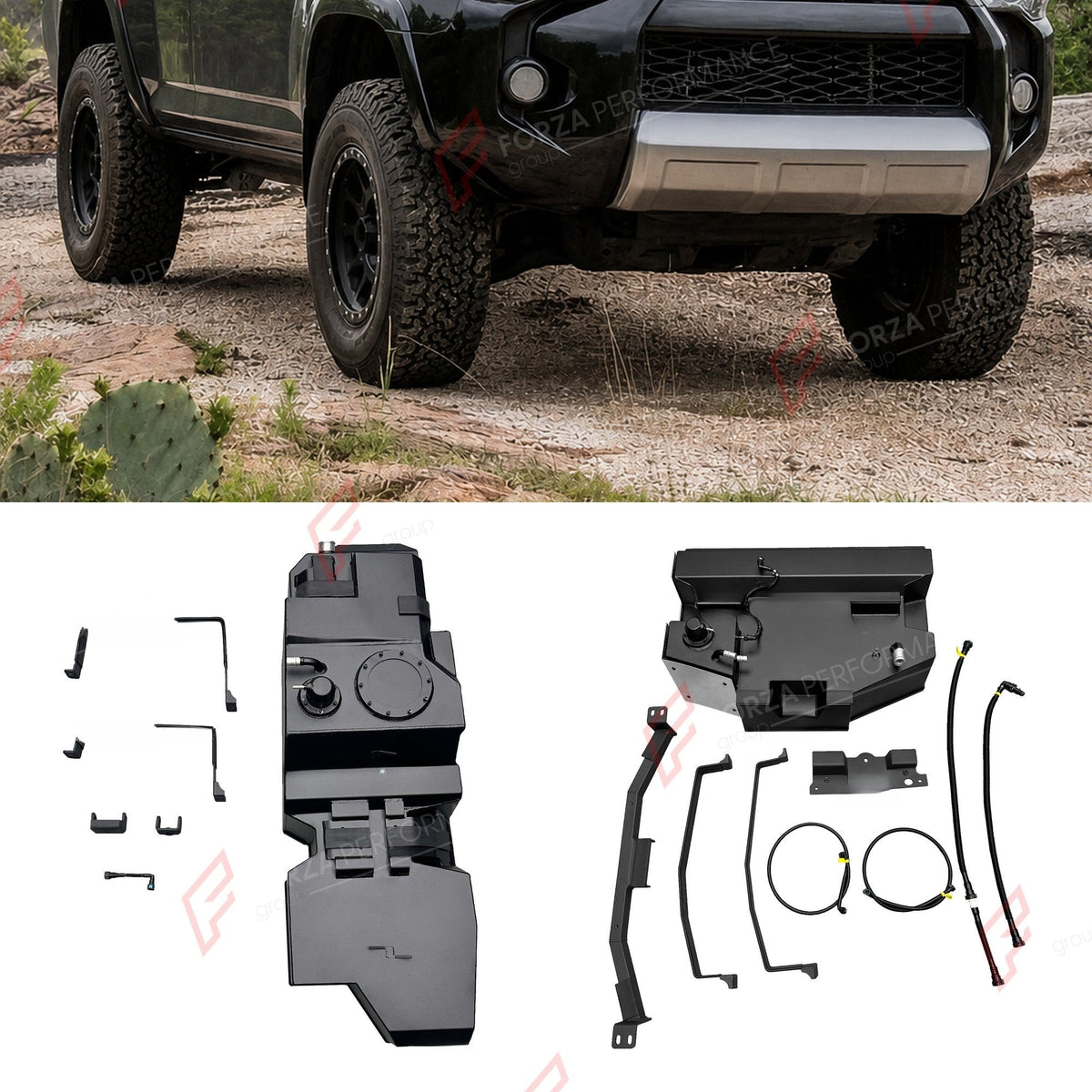 COMBO LONG RANGE FUEL TANK SYSTEM KIT 217L, +130L (EXTRA 34 GAL) EXTENDED RANGE for TOYOTA 4RUNNER 4.0L PETROL 2009-2023