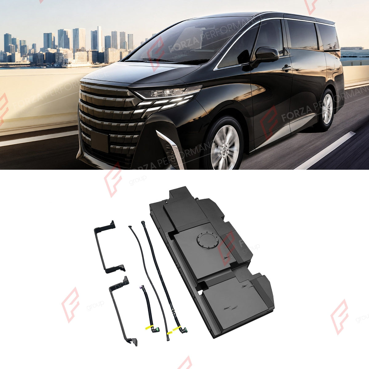 REPLACEMENT LONG RANGE FUEL TANK SYSTEM 92L, +34L (EXTRA 9 GAL) EXTENDED RANGE for TOYOTA ALPHARD 2.5L (HYBRID PETROL) 2023+