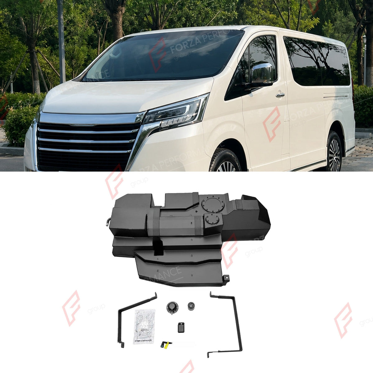 REPLACEMENT LONG RANGE FUEL TANK SYSTEM 130L, +60L (EXTRA 16 GAL) EXTENDED RANGE for TOYOTA GRANVIA 3.5L (GASOLINE) 2019+