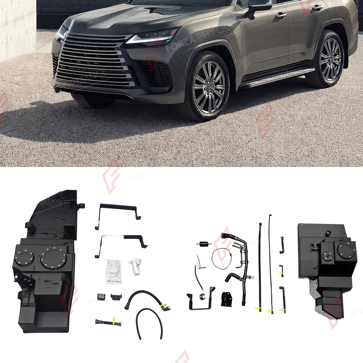COMBO LONG RANGE FUEL TANK SYSTEM KIT 164L, +96L (EXTRA 25 GAL) EXTENDED RANGE for LEXUS LX700H 3.5TT (HEV/PETROL) 2024+