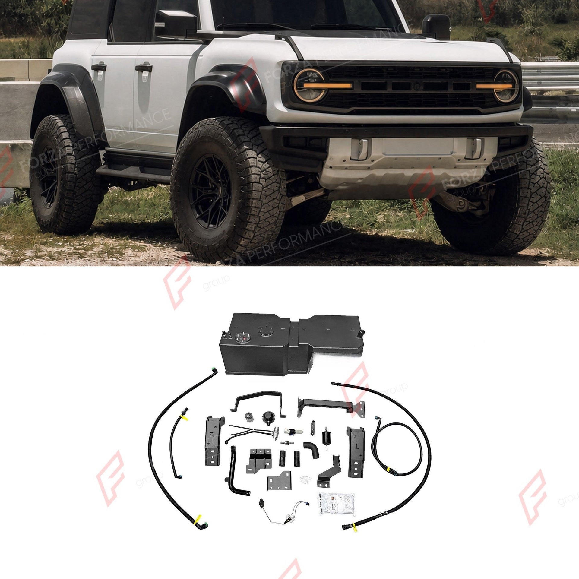 AUXILIARY LONG RANGE FUEL TANK SYSTEM 60L (EXTRA 16 GAL) EXTENDED RANGE for FORD BRONCO RAPTOR 3.0T GASOLINE 2021+