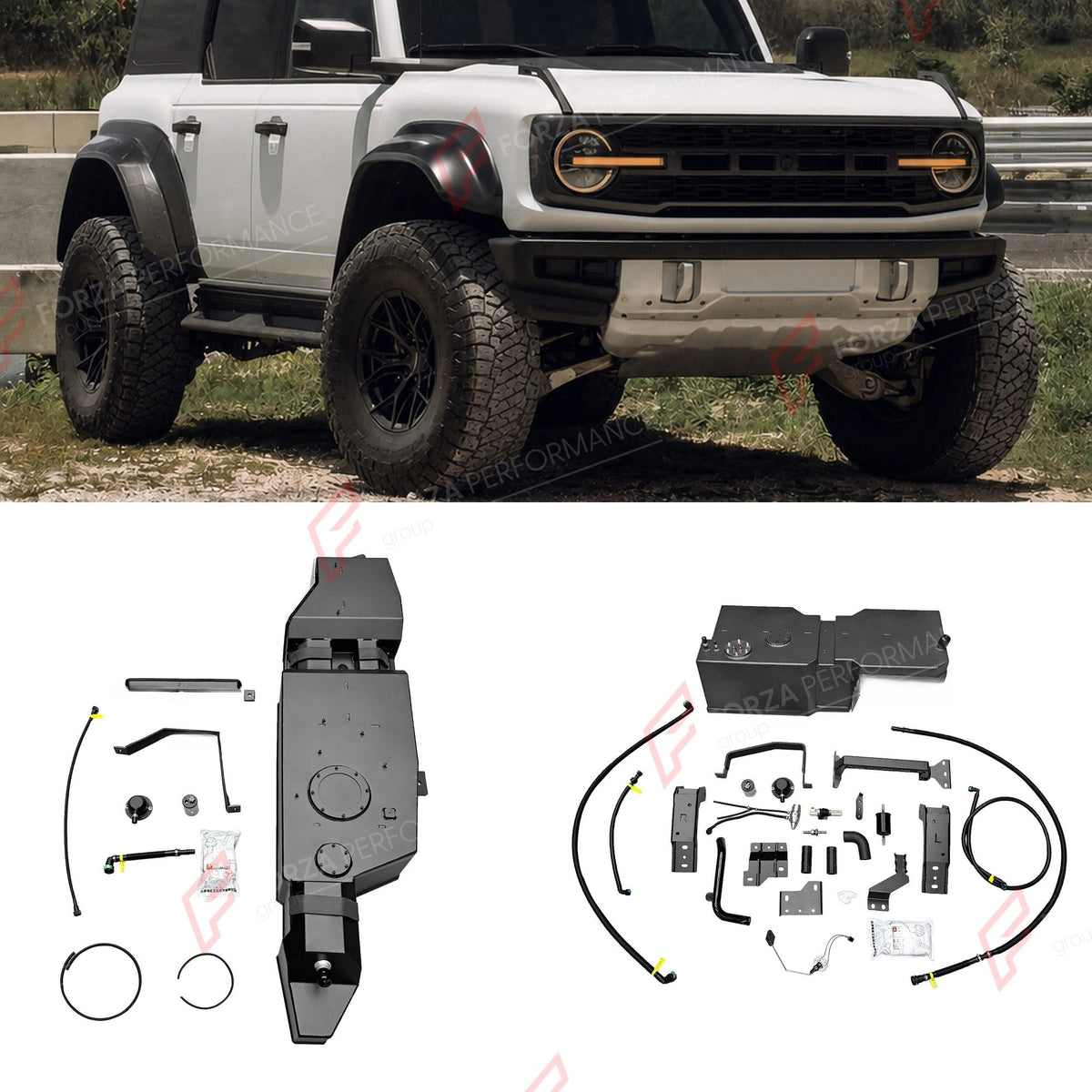 COMBO LONG RANGE FUEL TANK SYSTEM KIT 175L, +95L (EXTRA 25 GAL) EXTENDED RANGE for FORD BRONCO RAPTOR 3.0T GASOLINE 2021+
