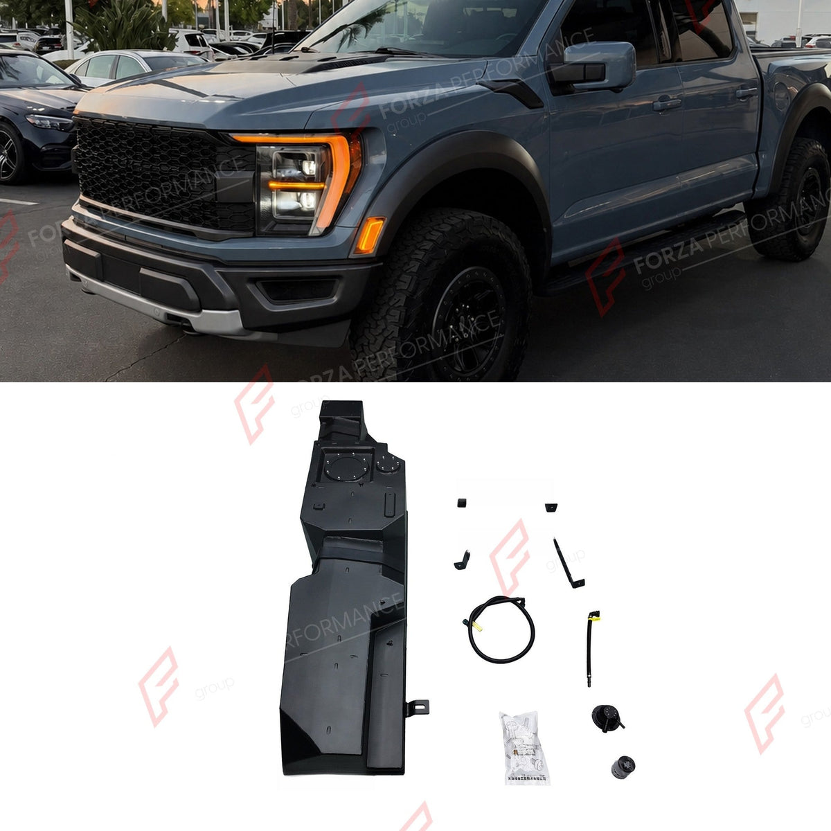 REPLACEMENT LONG RANGE FUEL TANK SYSTEM 187L, +51L (EXTRA 13 GAL) EXTENDED RANGE for FORD F-150 / F-150 RAPTOR 3.5TT GASOLINE 2017+