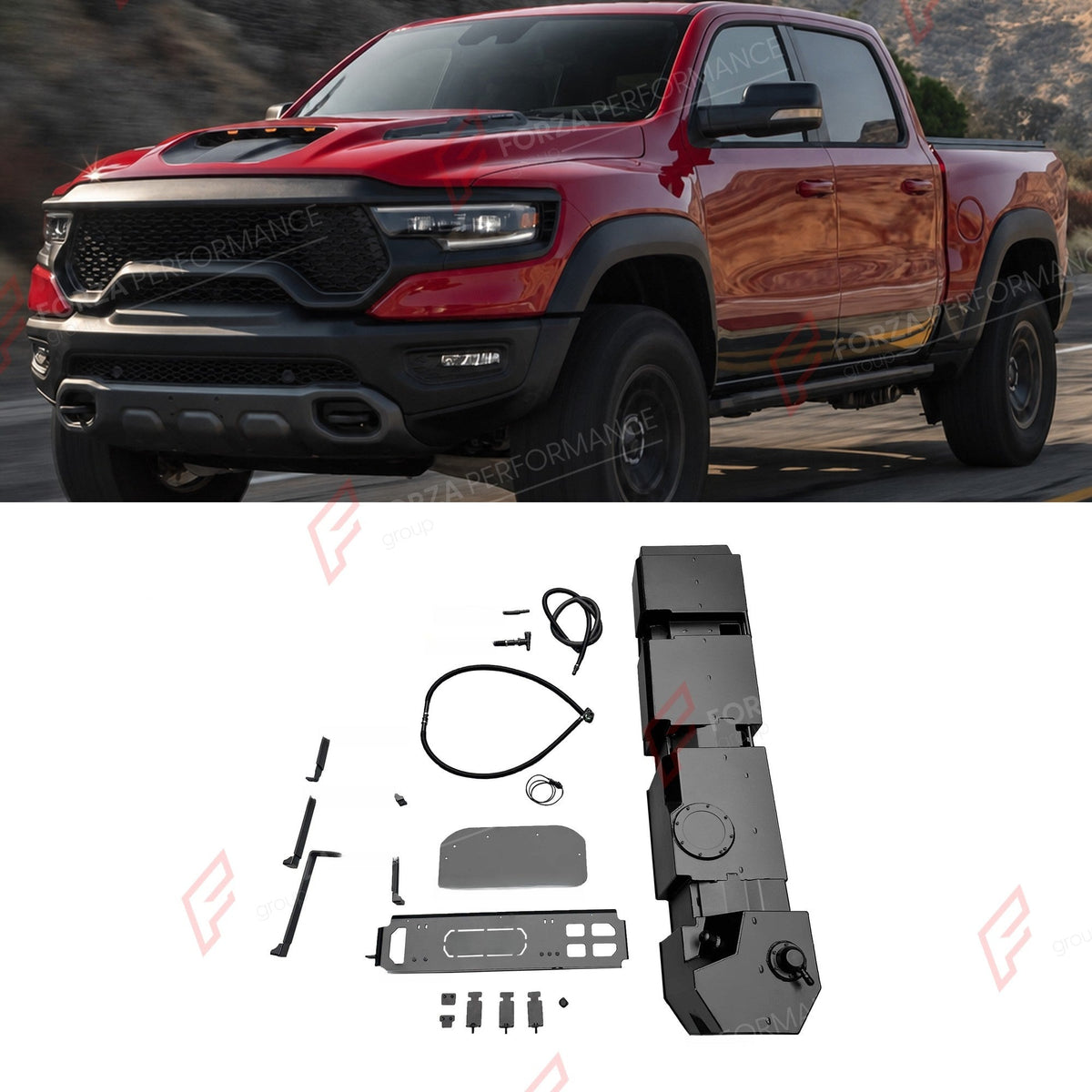 REPLACEMENT LONG RANGE FUEL TANK SYSTEM 186L, +61L (EXTRA 16 GAL) EXTENDED RANGE for RAM 1500 TRX 6.2T US SPEC PETROL 2022+