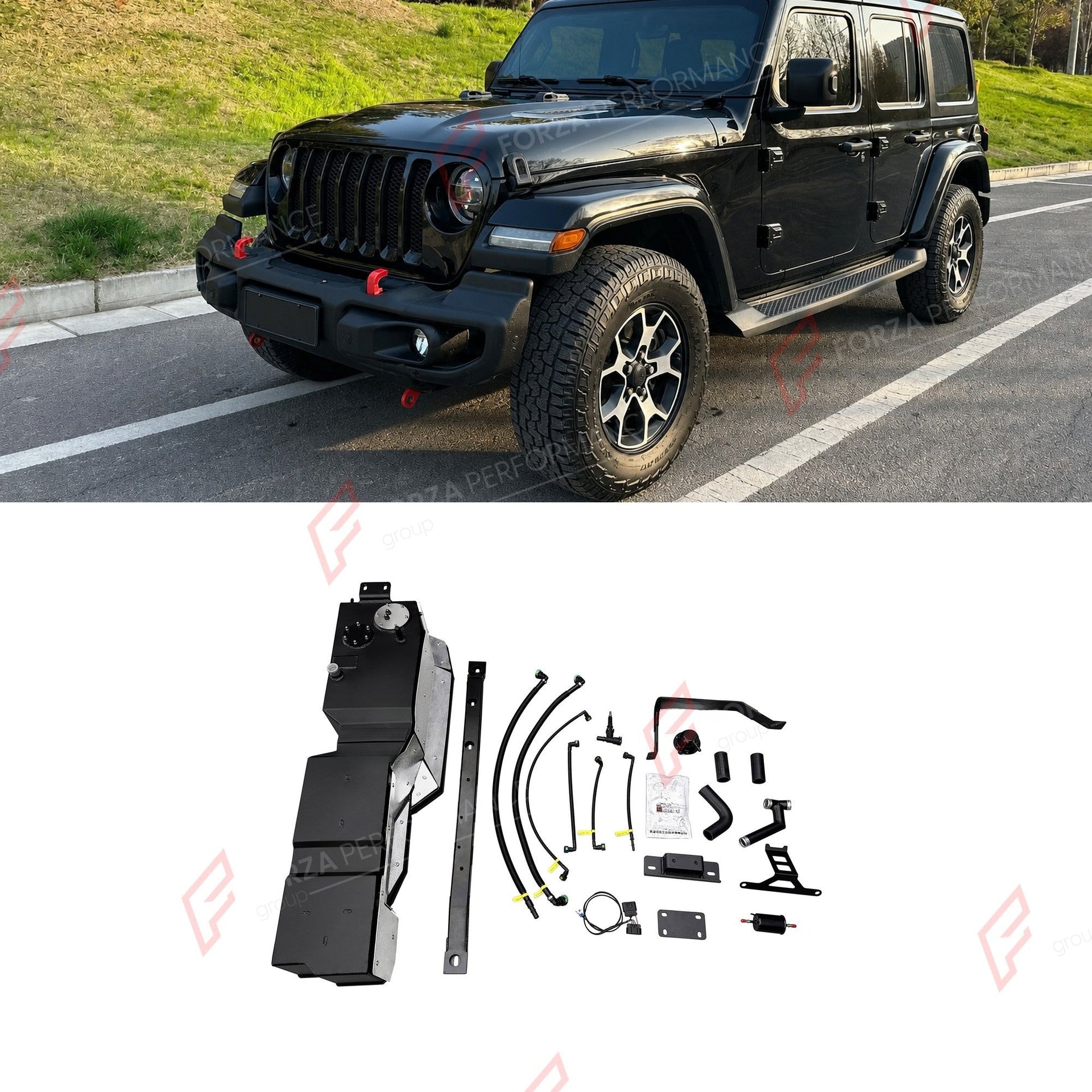 AUXILIARY LONG RANGE FUEL TANK SYSTEM 72L (EXTRA 19 GAL) EXTENDED RANGE for JEEP WRANGLER 2.0T PETROL (4-DOOR) 2018+