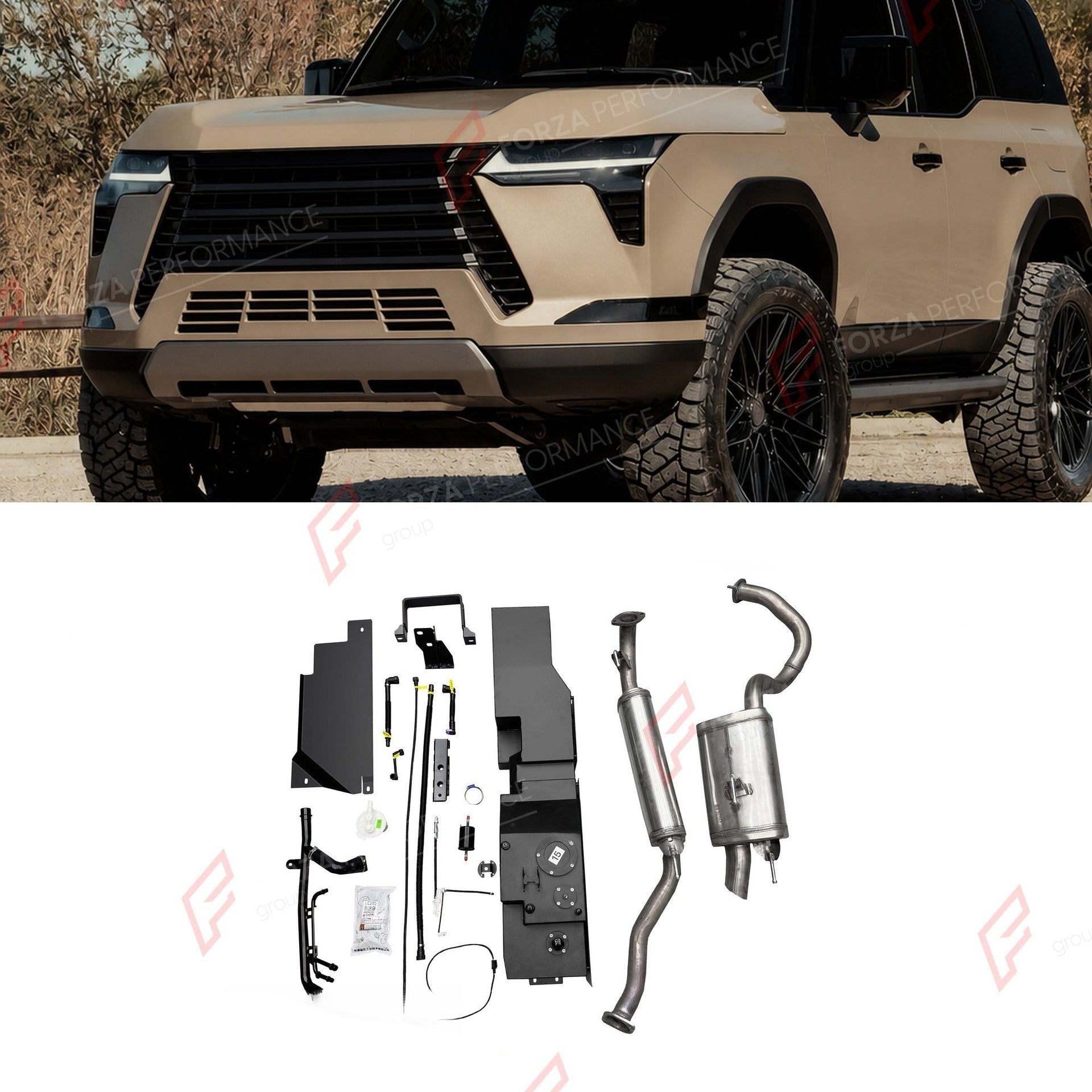 AUXILIARY LONG RANGE FUEL TANK SYSTEM 60L (EXTRA 16 GAL) EXTENDED RANGE for LEXUS GX550 2.4T PETROL 2024+