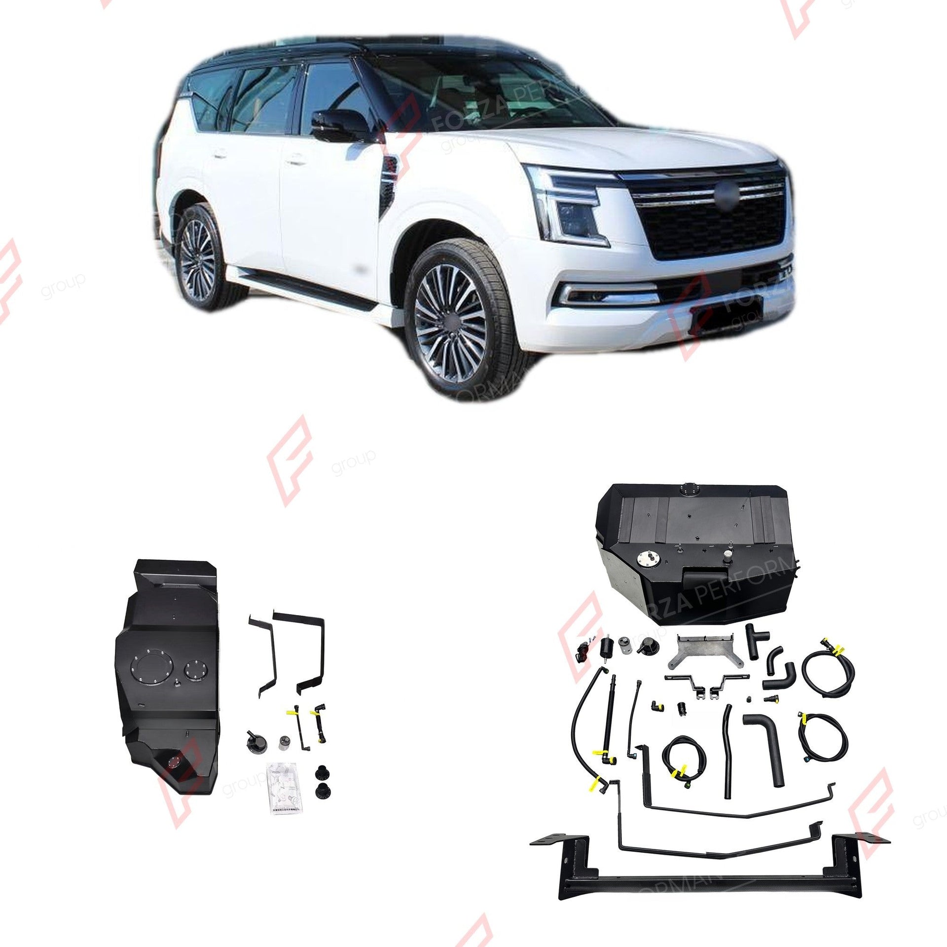 COMBO LONG RANGE FUEL TANK SYSTEM KIT 278L, +180L (EXTRA 48 GAL) EXTENDED RANGE for NISSAN PATROL Y63 3.5TT GASOLINE 2025+