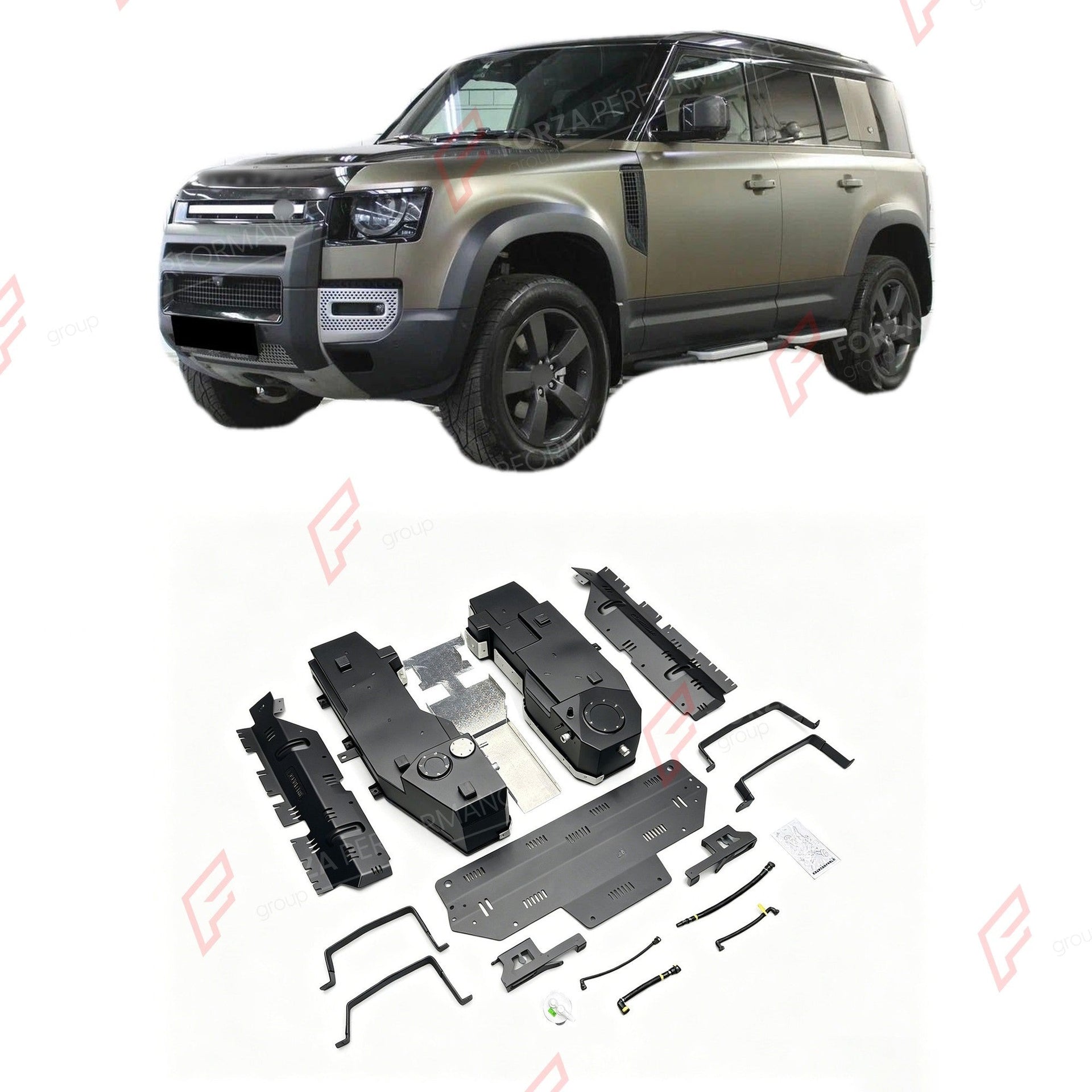 REPLACEMENT LONG RANGE FUEL TANK SYSTEM 185L, +95L (EXTRA 25 GAL) EXTENDED RANGE for LAND ROVER DEFENDER 110 3.0T/5.0T GASOLINE 2020+
