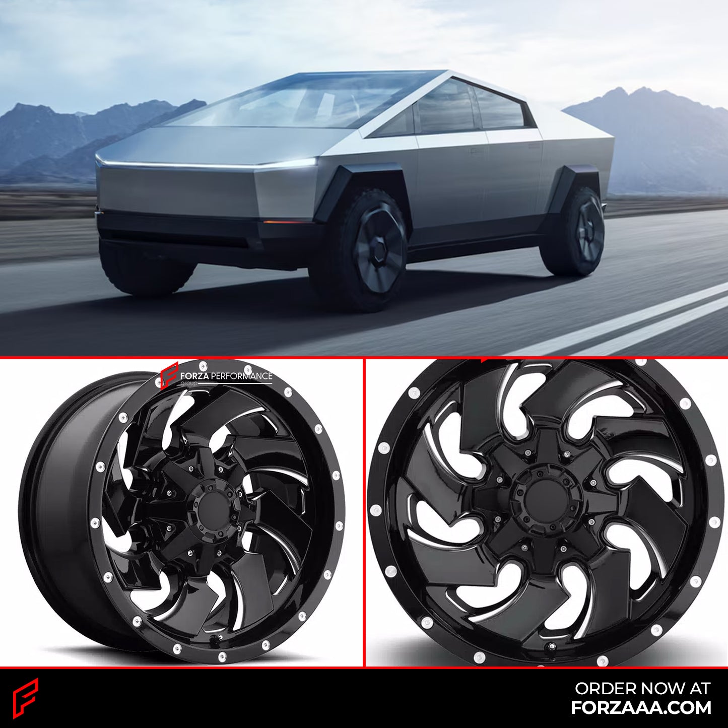Crazy Racing Rims Tesla FUEL CLEAVER STYLE FORGED WHEELS RIMS for TESLA CYBERTRUCK – Forza ...
