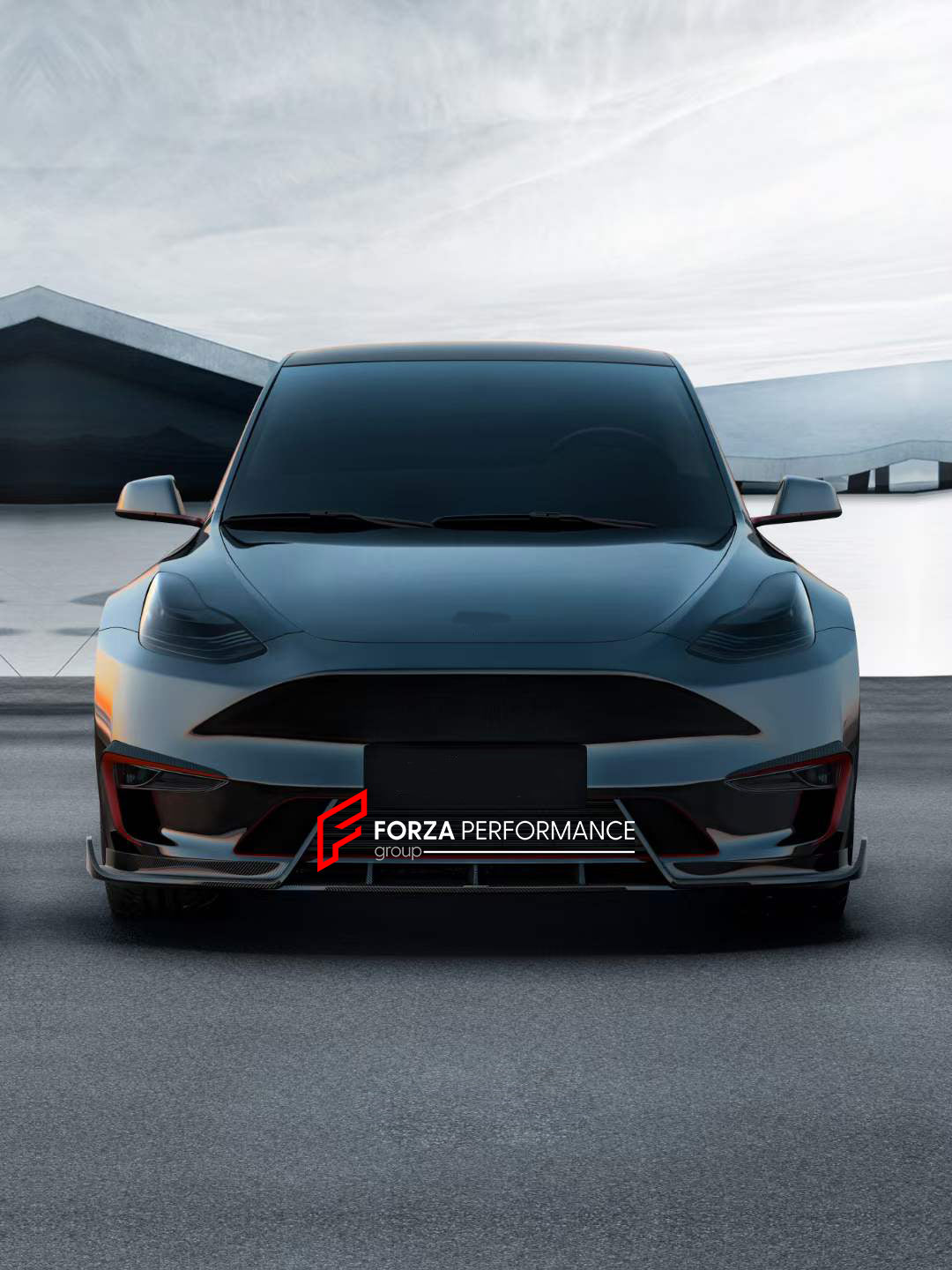 For Tesla Model Y Full Carbon Fiber Front Lip