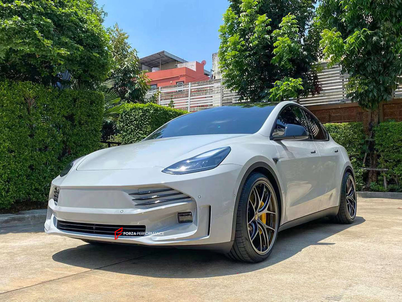 BODY KIT for TESLA MODEL Y 2020+  Set includes:  Front Bumper Front Bumper Canards Rear Diffuser Rear Spoiler