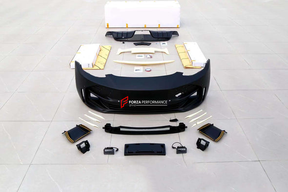 BODY KIT for TESLA MODEL Y 2020+  Set includes:  Front Bumper Front Bumper Canards Rear Diffuser Rear Spoiler