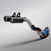 TITANIUM MOTORCYCLE 2-1-2 HALF EXHAUST SYSTEM for DUCATI PANIGALE V4 V4S 2018 - 2021

Set include:

2-1 Merge Collector
Mid Pipe
Link Pipe
Exhaust Slip Ons

Heat Shield

Material: Titanium (can be made in Stainless Steel)

NOTE:&nbsp;Professional installation is required.

FEATURES:

Engineered Digital prototyping using 3D CAD design software, each car model chassis has been 3D laser scanned in the factor
Factory run all test cars on Italian 1200HP Dyno machine, to make the best performance design of exhaus