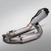 TITANIUM MOTORCYCLE 2-1 HALF EXHAUST SYSTEM  for DUCATI PANIGALE V2 V2S 2020 - 2024

Set include:

Mid Pipe
Resonator
Link Pipe
Exhaust Slip On


Material: Titanium (can be made in Stainless Steel)

NOTE:&nbsp;Professional installation is required.

FEATURES:

Engineered Digital prototyping using 3D CAD design software, each car model chassis has been 3D laser scanned in the factor
Factory run all test cars on Italian 1200HP Dyno machine, to make the best performance design of exhaust
CNC bending machine ac