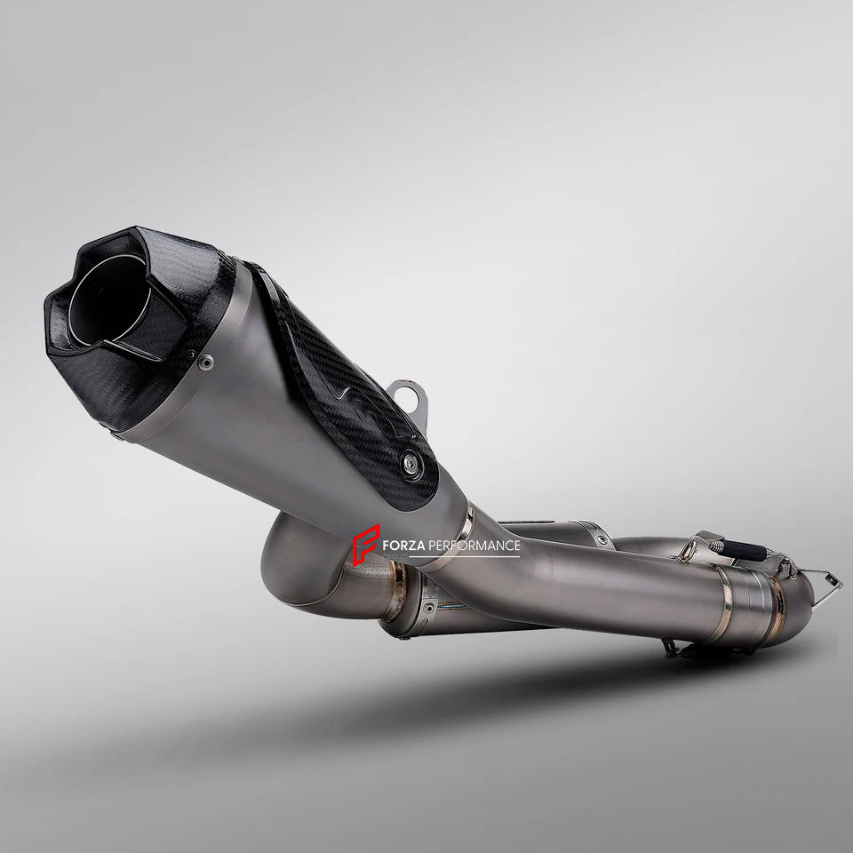 TITANIUM MOTORCYCLE 2-1 HALF EXHAUST SYSTEM  for DUCATI PANIGALE V2 V2S 2020 - 2024

Set include:

Mid Pipe
Resonator
Link Pipe
Exhaust Slip On


Material: Titanium (can be made in Stainless Steel)

NOTE:&nbsp;Professional installation is required.

FEATURES:

Engineered Digital prototyping using 3D CAD design software, each car model chassis has been 3D laser scanned in the factor
Factory run all test cars on Italian 1200HP Dyno machine, to make the best performance design of exhaust
CNC bending machine ac