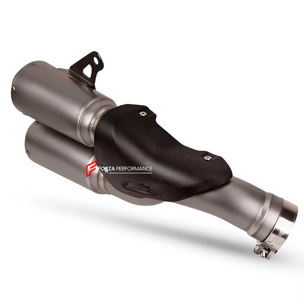 TITANIUM MOTORCYCLE EXHAUST SLIP ON for DUCATI PANIGALE 959 2016 - 2020

Set include:

Slip - On

Material: Titanium (can be made in Stainless Steel)

NOTE: Professional installation is required.

FEATURES:

Engineered Digital prototyping using 3D CAD design software, each car model chassis has been 3D laser scanned in the factor
Factory run all test cars on Italian 1200HP Dyno machine, to make the best performance design of exhaust
CNC bending machine accurately bends the tube according to the computer dat