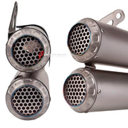 TITANIUM MOTORCYCLE EXHAUST SLIP ON for DUCATI PANIGALE 959 2016 - 2020

Set include:

Slip - On

Material: Titanium (can be made in Stainless Steel)

NOTE: Professional installation is required.

FEATURES:

Engineered Digital prototyping using 3D CAD design software, each car model chassis has been 3D laser scanned in the factor
Factory run all test cars on Italian 1200HP Dyno machine, to make the best performance design of exhaust
CNC bending machine accurately bends the tube according to the computer dat