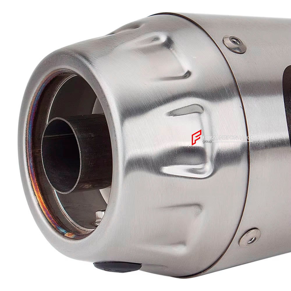 TITANIUM MOTORCYCLE EXHAUST SYSTEM for APRILIA TUONO 660 RS660 2021+

Set include:

Header
2-1 Merge Collector

Resonator
Mid pipe
Slip - On

Material: Titanium (can be made in Stainless Steel)

NOTE:&nbsp;Professional installation is required.

FEATURES:

Engineered Digital prototyping using 3D CAD design software, each car model chassis has been 3D laser scanned in the factor
Factory run all test cars on Italian 1200HP Dyno machine, to make the best performance design of exhaust
CNC bending machine accura