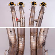 TITANIUM MOTORCYCLE EXHAUST SYSTEM for BMW S1000RR M S1K S1000R 2019 - 2024

Set include:

Header
2-1 Merge Collectors
Mid pipe


Material: Titanium (can be made in Stainless Steel)

NOTE: Professional installation is required.

FEATURES:

Engineered Digital prototyping using 3D CAD design software, each car model chassis has been 3D laser scanned in the factor
Factory run all test cars on Italian 1200HP Dyno machine, to make the best performance design of exhaust
CNC bending machine accurately bends the tu