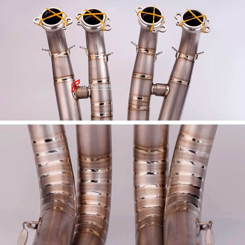 TITANIUM MOTORCYCLE EXHAUST SYSTEM for BMW S1000RR M S1K S1000R 2019 - 2024

Set include:

Header
2-1 Merge Collectors
Mid pipe


Material: Titanium (can be made in Stainless Steel)

NOTE: Professional installation is required.

FEATURES:

Engineered Digital prototyping using 3D CAD design software, each car model chassis has been 3D laser scanned in the factor
Factory run all test cars on Italian 1200HP Dyno machine, to make the best performance design of exhaust
CNC bending machine accurately bends the tu