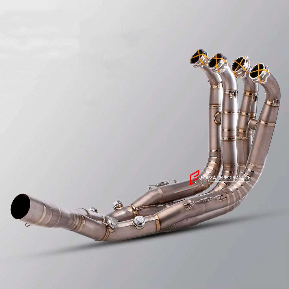TITANIUM MOTORCYCLE EXHAUST SYSTEM for BMW S1000RR M S1K S1000R 2019 - 2024

Set include:

Header
2-1 Merge Collectors
Mid pipe


Material: Titanium (can be made in Stainless Steel)

NOTE: Professional installation is required.

FEATURES:

Engineered Digital prototyping using 3D CAD design software, each car model chassis has been 3D laser scanned in the factor
Factory run all test cars on Italian 1200HP Dyno machine, to make the best performance design of exhaust
CNC bending machine accurately bends the tu