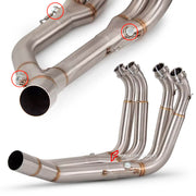 TITANIUM MOTORCYCLE EXHAUST SYSTEM for BMW S1000RR S1K S1000R 2010 - 2018

Set include:

Header
2-1 Merge Collectors
Mid pipe

Exhaust Slip On

Material: Titanium (can be made in Stainless Steel)

NOTE: Professional installation is required.

FEATURES:

Engineered Digital prototyping using 3D CAD design software, each car model chassis has been 3D laser scanned in the factor
Factory run all test cars on Italian 1200HP Dyno machine, to make the best performance design of exhaust
CNC bending machine accuratel