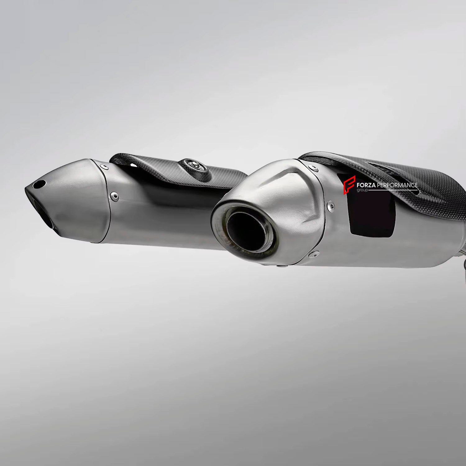 TITANIUM MOTORCYCLE EXHAUST SYSTEM for DUCATI PANIGALE V2 V2S 2025+

Set include:

Header
2-1 Merge Collectors
Mid Pipe
Link Pipes
Exhaust Slip Ons

Heat Protection

Material: Titanium (can be made in Stainless Steel)

NOTE: Professional installation is required.

FEATURES:

Engineered Digital prototyping using 3D CAD design software, each car model chassis has been 3D laser scanned in the factor
Factory run all test cars on Italian 1200HP Dyno machine, to make the best performance design of exhaust
CNC ben