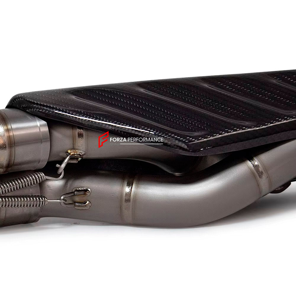 TITANIUM MOTORCYCLE EXHAUST SYSTEM for DUCATI PANIGALE V4 / V4 S / V4 R / SPECIALE 2018 - 2021

Set include:

4-2 Pipes
Mid Pipe
Exhaust Slip On

Heat Protection

Material: Titanium (can be made in Stainless Steel)

NOTE:&nbsp;Professional installation is required.

FEATURES:

Engineered Digital prototyping using 3D CAD design software, each car model chassis has been 3D laser scanned in the factor
Factory run all test cars on Italian 1200HP Dyno machine, to make the best performance design of exhaust
CNC b