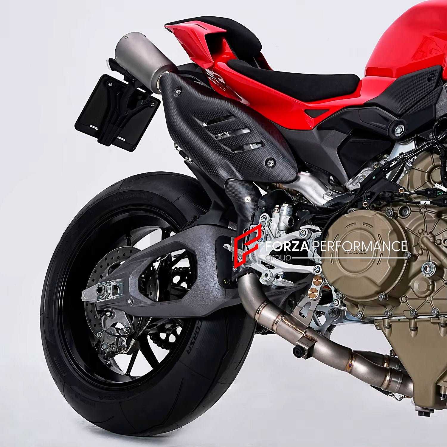 TITANIUM MOTORCYCLE EXHAUST SYSTEM for DUCATI PANIGALE V4 / V4 S / V4 R / SPECIALE 2018 - 2021

Set include:

4-2 Pipes
Mid Pipe
Exhaust Slip On

Heat Protection

Material: Titanium (can be made in Stainless Steel)

NOTE:&nbsp;Professional installation is required.

FEATURES:

Engineered Digital prototyping using 3D CAD design software, each car model chassis has been 3D laser scanned in the factor
Factory run all test cars on Italian 1200HP Dyno machine, to make the best performance design of exhaust
CNC b