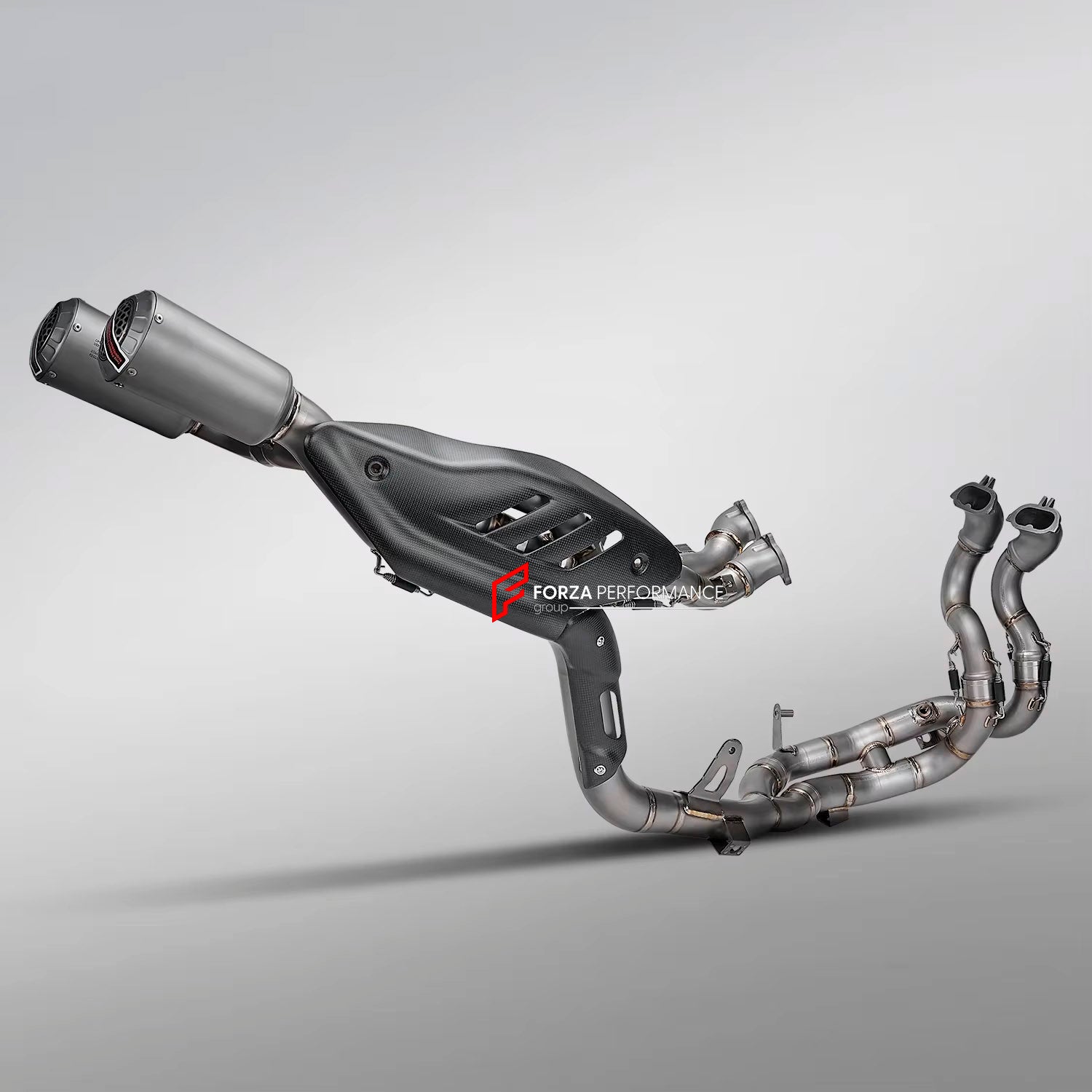 TITANIUM MOTORCYCLE EXHAUST SYSTEM for DUCATI PANIGALE V4 / V4 S / V4 R / SPECIALE 2018 - 2021

Set include:

4-2 Pipes
Mid Pipe
Exhaust Slip On

Heat Protection

Material: Titanium (can be made in Stainless Steel)

NOTE:&nbsp;Professional installation is required.

FEATURES:

Engineered Digital prototyping using 3D CAD design software, each car model chassis has been 3D laser scanned in the factor
Factory run all test cars on Italian 1200HP Dyno machine, to make the best performance design of exhaust
CNC b