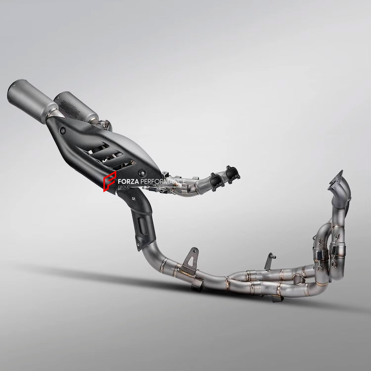 TITANIUM MOTORCYCLE EXHAUST SYSTEM for DUCATI PANIGALE V4 / V4 S / V4 R / SPECIALE 2018 - 2021

Set include:

4-2 Pipes
Mid Pipe
Exhaust Slip On

Heat Protection

Material: Titanium (can be made in Stainless Steel)

NOTE:&nbsp;Professional installation is required.

FEATURES:

Engineered Digital prototyping using 3D CAD design software, each car model chassis has been 3D laser scanned in the factor
Factory run all test cars on Italian 1200HP Dyno machine, to make the best performance design of exhaust
CNC b
