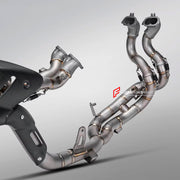 TITANIUM MOTORCYCLE EXHAUST SYSTEM for DUCATI PANIGALE V4 / V4 S / V4 R / SPECIALE 2018 - 2021

Set include:

4-2 Pipes
Mid Pipe
Exhaust Slip On

Heat Protection

Material: Titanium (can be made in Stainless Steel)

NOTE:&nbsp;Professional installation is required.

FEATURES:

Engineered Digital prototyping using 3D CAD design software, each car model chassis has been 3D laser scanned in the factor
Factory run all test cars on Italian 1200HP Dyno machine, to make the best performance design of exhaust
CNC b