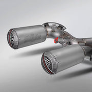 TITANIUM MOTORCYCLE EXHAUST SYSTEM for DUCATI PANIGALE V4 / V4 S / V4 R / SPECIALE 2018 - 2021

Set include:

4-2 Pipes
Mid Pipe
Exhaust Slip On

Heat Protection

Material: Titanium (can be made in Stainless Steel)

NOTE:&nbsp;Professional installation is required.

FEATURES:

Engineered Digital prototyping using 3D CAD design software, each car model chassis has been 3D laser scanned in the factor
Factory run all test cars on Italian 1200HP Dyno machine, to make the best performance design of exhaust
CNC b