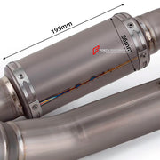 TITANIUM MOTORCYCLE EXHAUST SYSTEM for DUCATI STREETFIGHTER V2 2020+

Set include:

Resonator
Mid Pipe
Exhaust Slip On


Material: Titanium (can be made in Stainless Steel)

NOTE: Professional installation is required.

FEATURES:

Engineered Digital prototyping using 3D CAD design software, each car model chassis has been 3D laser scanned in the factor
Factory run all test cars on Italian 1200HP Dyno machine, to make the best performance design of exhaust
CNC bending machine accurately bends the tube accord