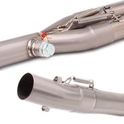 TITANIUM MOTORCYCLE EXHAUST SYSTEM for KAWASAKI NINJA 400 Z400 2018 - 2023

Set include:

Header
2-1 Merge Collector
Mid Pipe

Aprox Weight: 4 kg (8.81 lbs)

Material: Titanium (can be made in Stainless Steel)

NOTE: Professional installation is required.

FEATURES:

Engineered Digital prototyping using 3D CAD design software, each car model chassis has been 3D laser scanned in the factor
Factory run all test cars on Italian 1200HP Dyno machine, to make the best performance design of exhaust
CNC bending mac